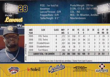 2010 Quebec Capitales #9 Rene Leveret Back