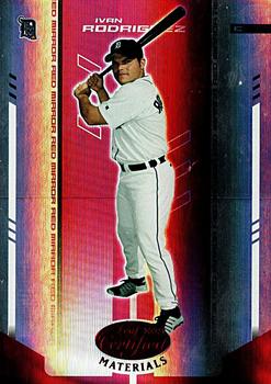 2004 Leaf Certified Materials - Mirror Red #76 Ivan Rodriguez Front