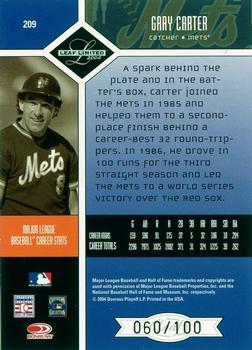 2004 Leaf Limited - Bronze Spotlight #209 Gary Carter Back