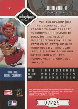 2004 Leaf Limited - Gold Spotlight #53 Jason Varitek Back