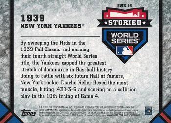 2017 Topps Update - Storied World Series Silver #SWS-16 1939 New York Yankees Back
