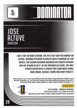 2018 Donruss - Dominators Green #D2 Jose Altuve Back