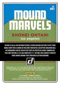 2018 Donruss - Mound Marvels Silver #MM3 Shohei Ohtani Back