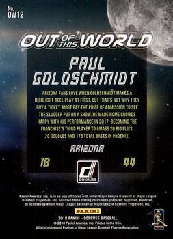 2018 Donruss - Out of This World Black #OW12 Paul Goldschmidt Back