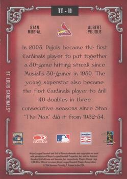 2004 Donruss Diamond Kings - Team Timeline #TT-11 Stan Musial / Albert Pujols Back