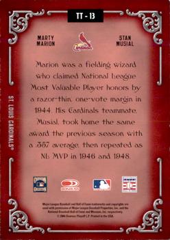 2004 Donruss Diamond Kings - Team Timeline #TT-13 Marty Marion / Stan Musial Back