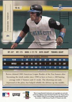 2004 Playoff Absolute Memorabilia - Retail #94 Angel Berroa Back