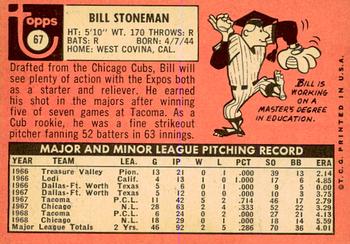 2018 Topps Heritage - 50th Anniversary Buybacks #67 Bill Stoneman Back