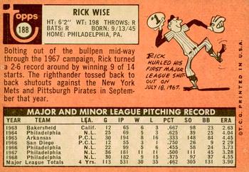 2018 Topps Heritage - 50th Anniversary Buybacks #188 Rick Wise Back