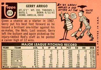 2018 Topps Heritage - 50th Anniversary Buybacks #213 Gerry Arrigo Back