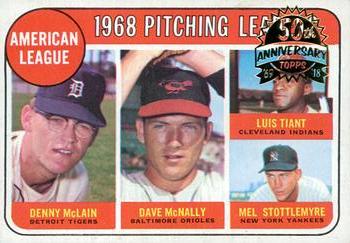 2018 Topps Heritage - 50th Anniversary Buybacks #9 1968 AL Pitching Leaders Denny McLain / Dave McNally / Luis Tiant / Mel Stottlemyre Front