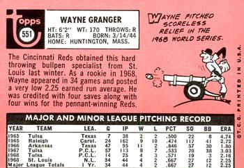 2018 Topps Heritage - 50th Anniversary Buybacks #551 Wayne Granger Back