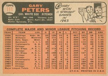 2015 Topps - Topps Originals Buybacks 1966 #111 Gary Peters Back