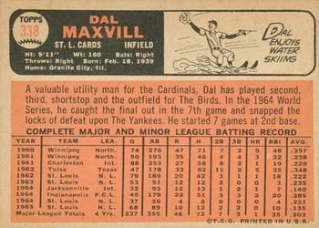 2015 Topps - Topps Originals Buybacks 1966 #338 Dal Maxvill Back