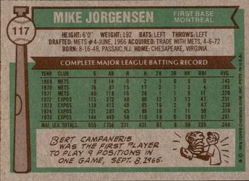 2015 Topps - Topps Originals Buybacks 1976 #117 Mike Jorgensen Back