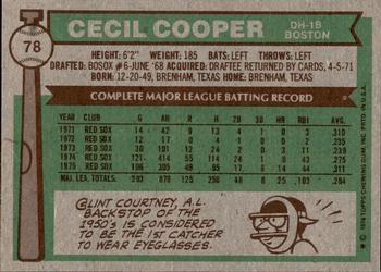 2015 Topps - Topps Originals Buybacks 1976 #78 Cecil Cooper Back