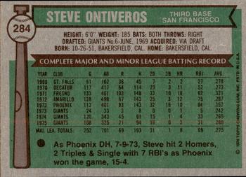 2015 Topps - Topps Originals Buybacks 1976 #284 Steve Ontiveros Back