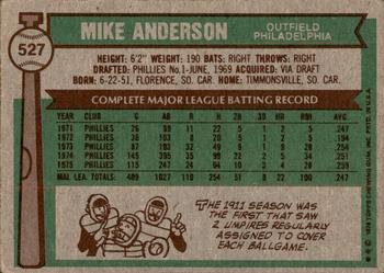 2015 Topps - Topps Originals Buybacks 1976 #527 Mike Anderson Back