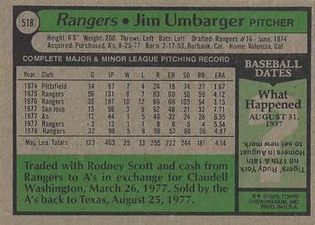 2015 Topps - Topps Originals Buybacks 1979 #518 Jim Umbarger Back