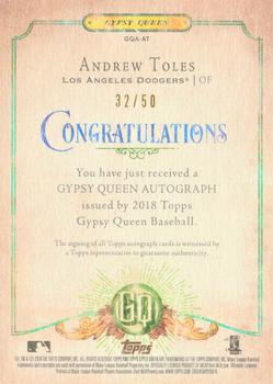 2018 Topps Gypsy Queen - Autographs Black and White #GQA-AT Andrew Toles Back