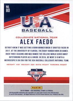 2018 Panini USA Baseball Stars & Stripes - Longevity #80 Alex Faedo Back