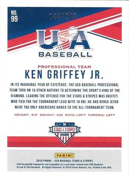 2018 Panini USA Baseball Stars & Stripes - Longevity Base Ruby #99 Ken Griffey Jr. Back