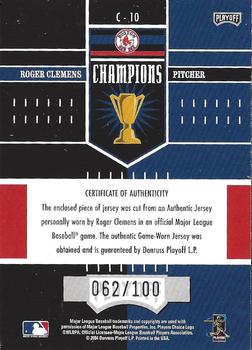 2004 Playoff Honors - Champions Jersey #C-10 Roger Clemens Back