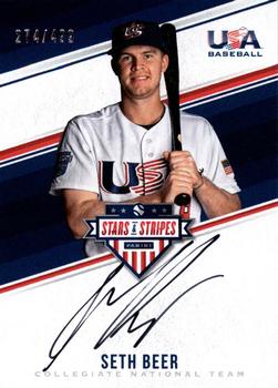 2018 Panini USA Baseball Stars & Stripes - CNT Signatures Black Ink #SB Seth Beer Front