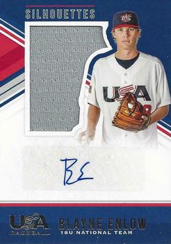 2018 Panini USA Baseball Stars & Stripes - USA BB Silhouettes Signatures Jerseys #169 Blayne Enlow Front