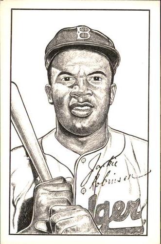 1973 TCMA Autographs and Drawings Postcards #12 Jackie Robinson Front
