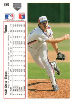 1991 Upper Deck #380 Kevin Gross Back