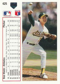 1991 Upper Deck #425 Bob Welch Back