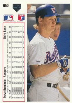 1991 Upper Deck #650 Steve Buechele Back