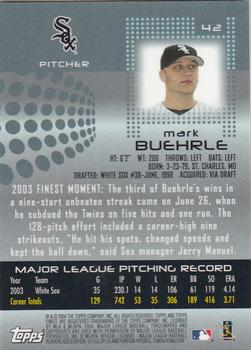 2004 Finest #42 Mark Buehrle Back