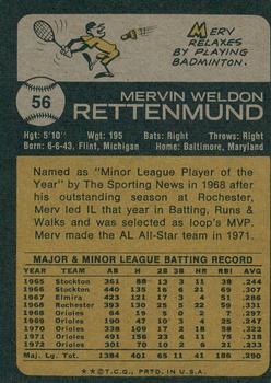 2014 Topps - 75th Anniversary Buybacks 1973 #56 Merv Rettenmund Back