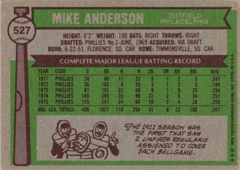 2014 Topps - 75th Anniversary Buybacks 1976 #527 Mike Anderson Back