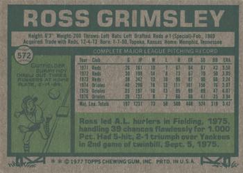 2014 Topps - 75th Anniversary Buybacks 1977 #572 Ross Grimsley Back