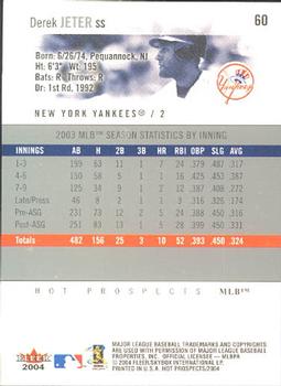 2004 Fleer Hot Prospects Draft Edition #60 Derek Jeter Back