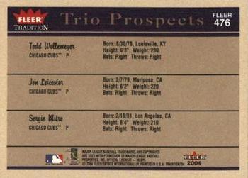 2004 Fleer Tradition #476 Todd Wellemeyer / Jon Leicester / Sergio Mitre Back