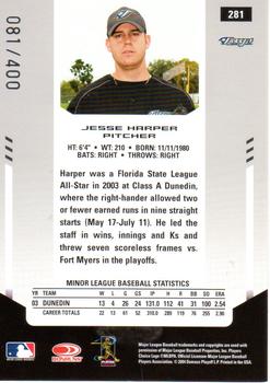 2004 Leaf Certified Materials #281 Jesse Harper Back