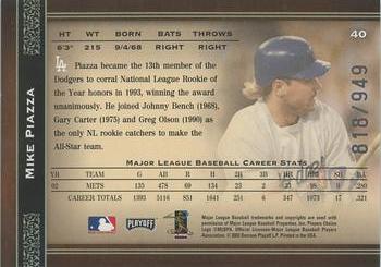 2004 Playoff Prime Cuts #40 Mike Piazza Back