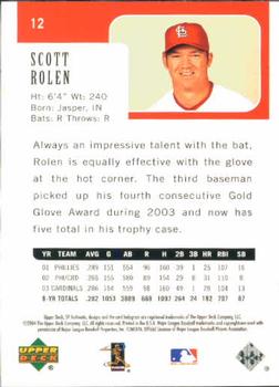 2004 SP Authentic #12 Scott Rolen Back