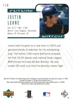 2004 SP Authentic #118 Justin Leone Back