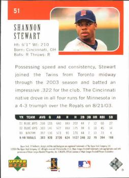 2004 SP Authentic #51 Shannon Stewart Back