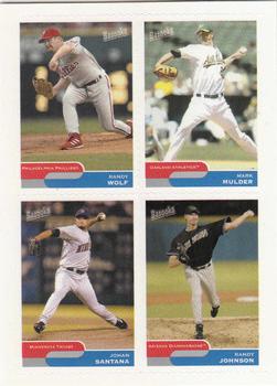 2004 Bazooka - 4-on-1 Stickers #13 Johan Santana / Mark Mulder / Randy Wolf / Randy Johnson Front