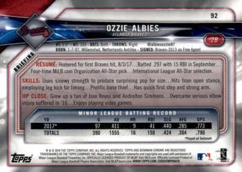 2018 Bowman Chrome #92 Ozzie Albies Back