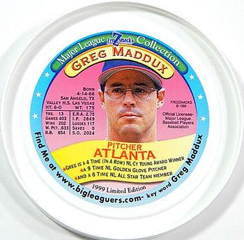 1999 FroZsnack's Highscreamers Lids - Blue Lid #NNO Greg Maddux Front