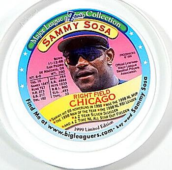 1999 FroZsnack's Highscreamers Lids - Blue Lid #NNO Sammy Sosa Front