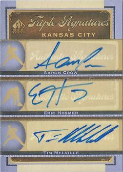 2012 SP Signature Edition - Triple Signatures #KC-17 Aaron Crow /  Eric Hosmer  / Tim Melville Front