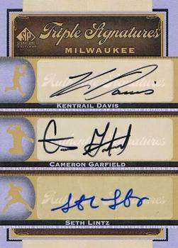 2012 SP Signature Edition - Triple Signatures #MIL-15 Kentrail Davis /  Cameron Garfield  / Seth Lintz Front